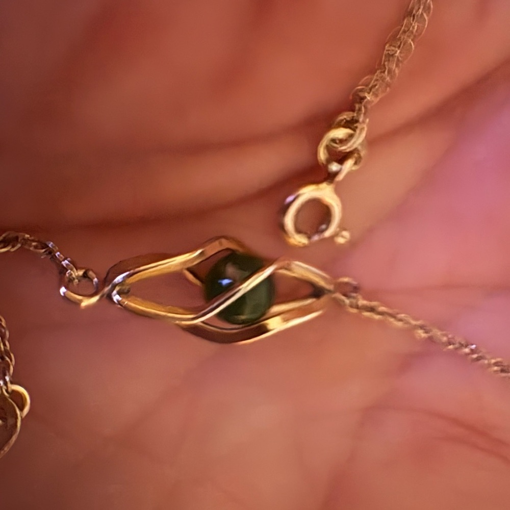 Elegant Gold and Green Jade  bracelet.